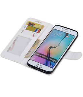 Wit Portemonnee booktype hoesje Samsung Galaxy S6 Edge G925F