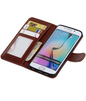 Bruin Portemonnee booktype hoesje Samsung Galaxy S6 Edge G925F