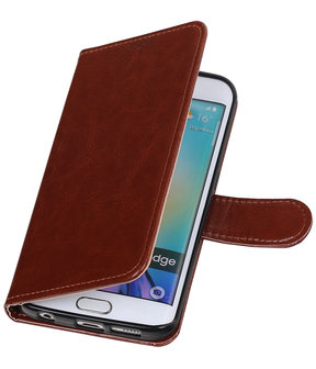 Bruin Portemonnee booktype hoesje Samsung Galaxy S6 Edge G925F