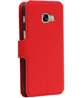 Rood Samsung Galaxy A3 2017 TPU wallet case booktype hoesje HM Book