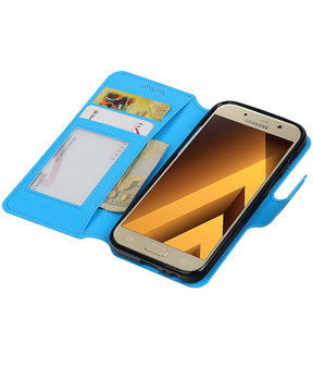 Blauw Samsung Galaxy A3 2017 TPU wallet case booktype hoesje HM Book