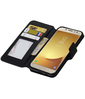 Zwart Samsung Galaxy J5 2017 TPU wallet case booktype hoesje HM Book