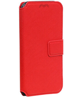 Rood Hoesje voor Huawei Y5 / Y6 2017 TPU wallet case booktype HM Book