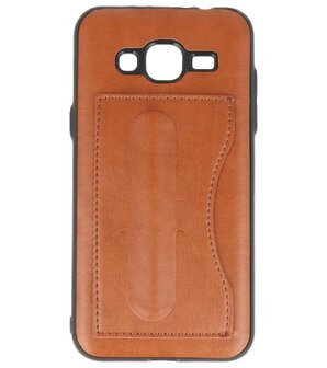 Samsung Galaxy J3 2016 Stand TPU back case hoesje Bruin