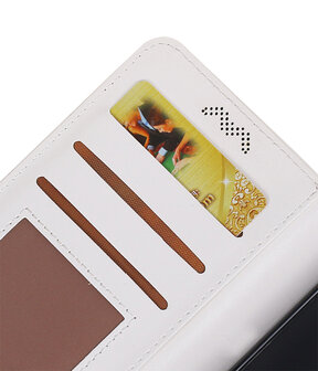 Wit Portemonnee booktype hoesje Huawei P8 Lite