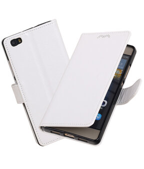 Wit Portemonnee booktype hoesje Huawei P8 Lite