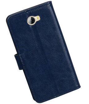 Donker Blauw Portemonnee booktype hoesje Huawei Y5 II