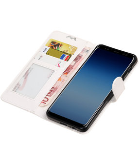 Wit Portemonnee booktype Hoesje voor Samsung Galaxy A8 Plus 2018