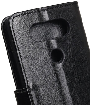 Zwart Portemonnee booktype Hoesje voor LG Q8