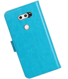 Turquoise Portemonnee booktype Hoesje voor LG V30