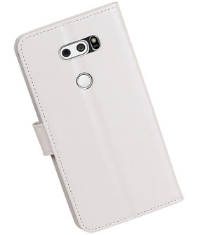 Wit Portemonnee booktype Hoesje voor LG V30