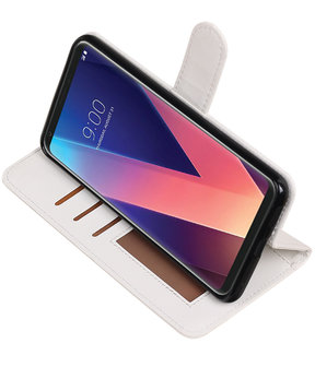 Wit Portemonnee booktype Hoesje voor LG V30