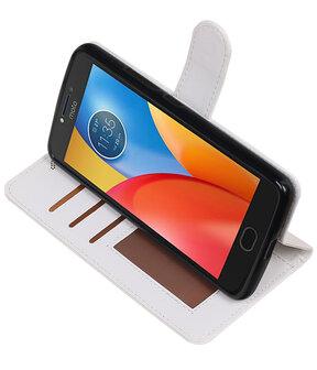 Wit Portemonnee booktype Hoesje voor Motorola Moto E4