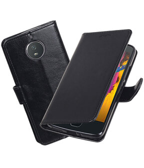 Zwart Portemonnee booktype hoesje Motorola Moto G5s