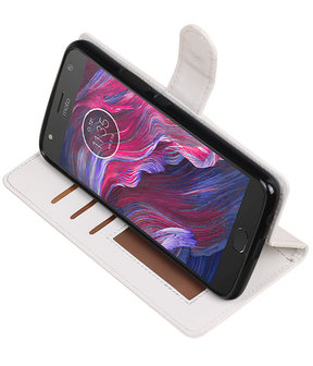 Wit Portemonnee booktype Hoesje voor Motorola Moto X4