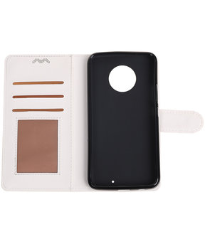 Wit Portemonnee booktype Hoesje voor Motorola Moto X4