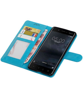 Turquoise Portemonnee booktype Hoesje voor Nokia 5