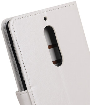 Wit Portemonnee booktype Hoesje voor Nokia 5