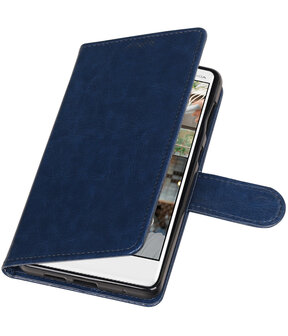 Donker Blauw Portemonnee booktype Hoesje voor Nokia 7