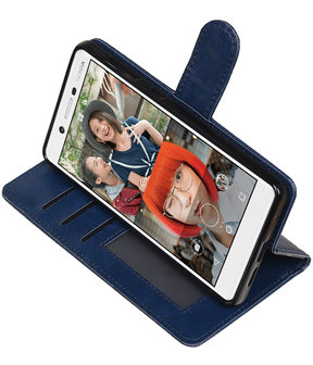 Donker Blauw Portemonnee booktype Hoesje voor Nokia 7