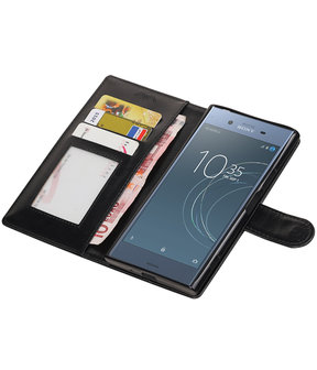 Zwart Portemonnee booktype Hoesje voor Sony Xperia XZ1