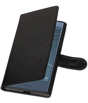 Zwart Portemonnee booktype Hoesje voor Sony Xperia XZ1