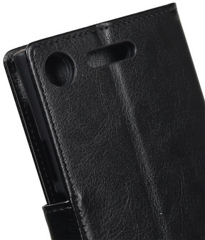 Zwart Portemonnee booktype Hoesje voor Sony Xperia XZ1