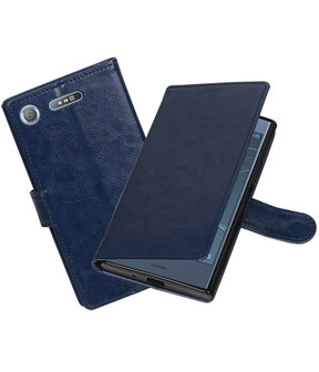 Donker Blauw Portemonnee booktype hoesje Sony Xperia XZ1