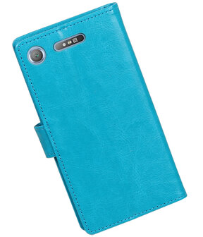 Turquoise Portemonnee booktype Hoesje voor Sony Xperia XZ1