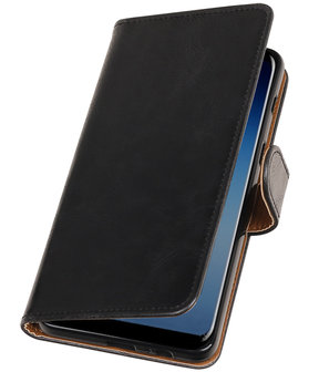 Samsung Galaxy A8 Plus 2018 Pull-Up booktype hoesje zwart