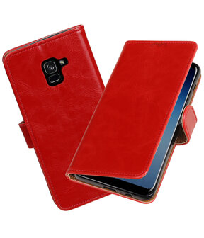 Samsung Galaxy A8 Plus 2018 Pull-Up booktype hoesje rood