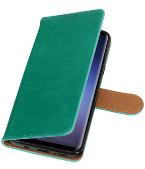 Samsung Galaxy S9 Plus Pull-Up booktype hoesje groen