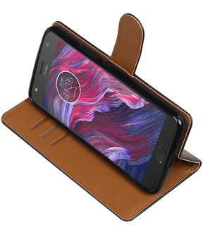 Motorola Moto X4 Pull-Up booktype hoesje zwart