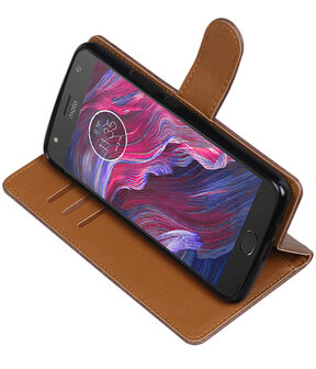 Motorola Moto X4 Pull-Up booktype hoesje mocca