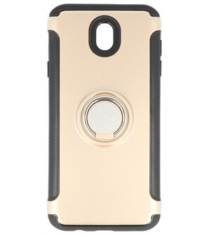 Samsung Galaxy J7 2017 / Pro Pantser TPU hoesje met Ringhouder Goud