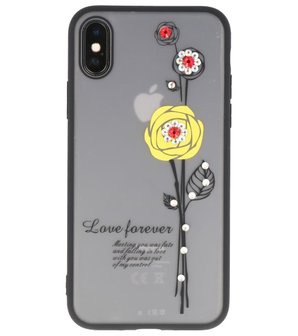 Apple iPhone X Love Forever TPU hoesje Geel