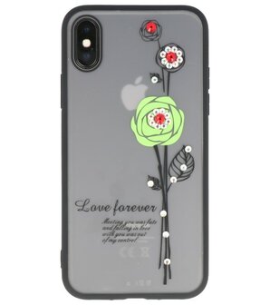 Apple iPhone X Love Forever TPU hoesje Groen