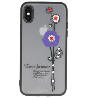 Apple iPhone X Love Forever TPU hoesje Paars