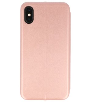 Roze Premium Folio leder look booktype hoesje Apple iPhone X