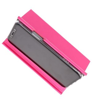 Roze Folio flipbook hoesje Apple iPhone X