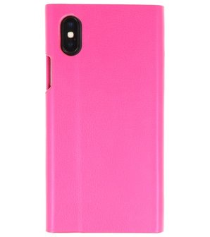 Roze Folio flipbook hoesje Apple iPhone X