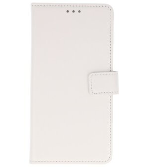 Wit booktype wallet case Hoesje voor Huawei P Smart