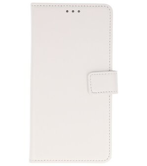 Wit booktype wallet case Hoesje voor Huawei P20 Lite