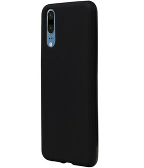 Zwart TPU back case cover Hoesje voor Huawei P20