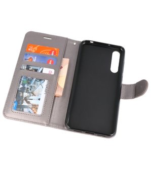 Grijs Wallet Case Hoesje voor Huawei P20 Pro