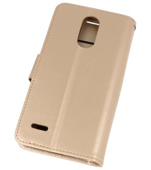 Goud Wallet Case Hoesje voor LG K8 2018