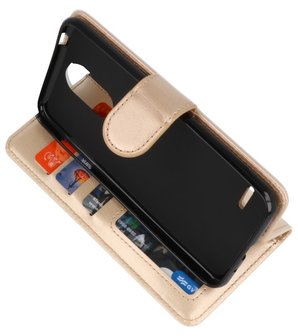 Goud Wallet Case Hoesje voor LG K8 2018