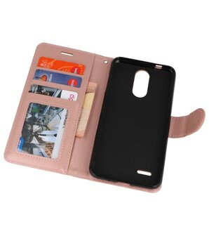 Roze Wallet Case Hoesje voor LG K8 2018