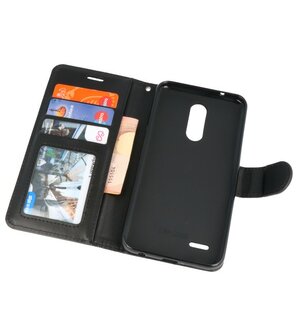 Zwart Wallet Case Hoesje voor LG K10 2018