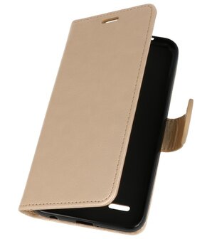 Goud Wallet Case Hoesje voor LG K10 2018